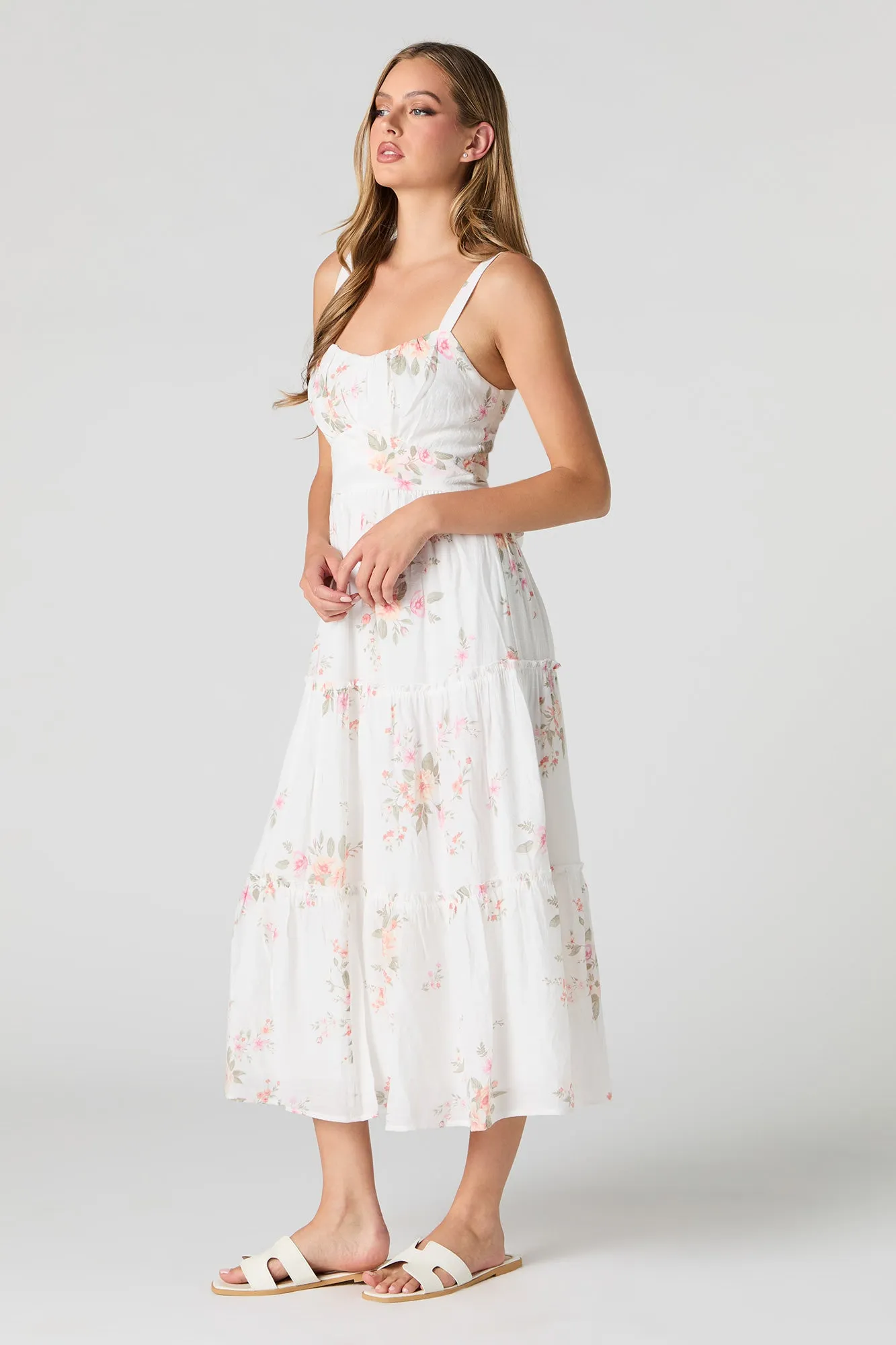 Tie Back Tiered Midi Dress sold by Charlotte Russe product image thumbnail 5