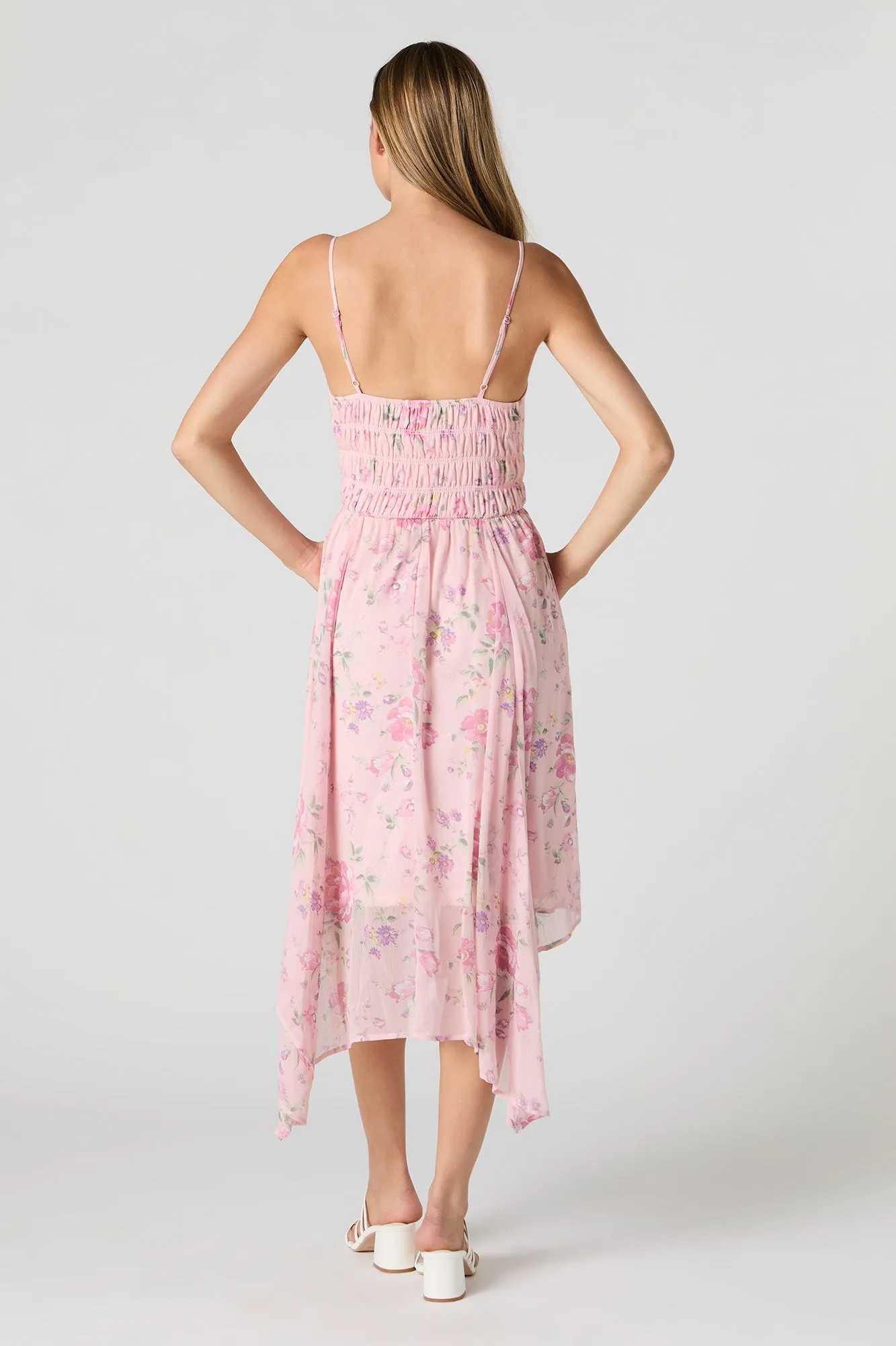 Chiffon V-Neck Asymmetrical Midi Length sold by Charlotte Russe product image thumbnail 3