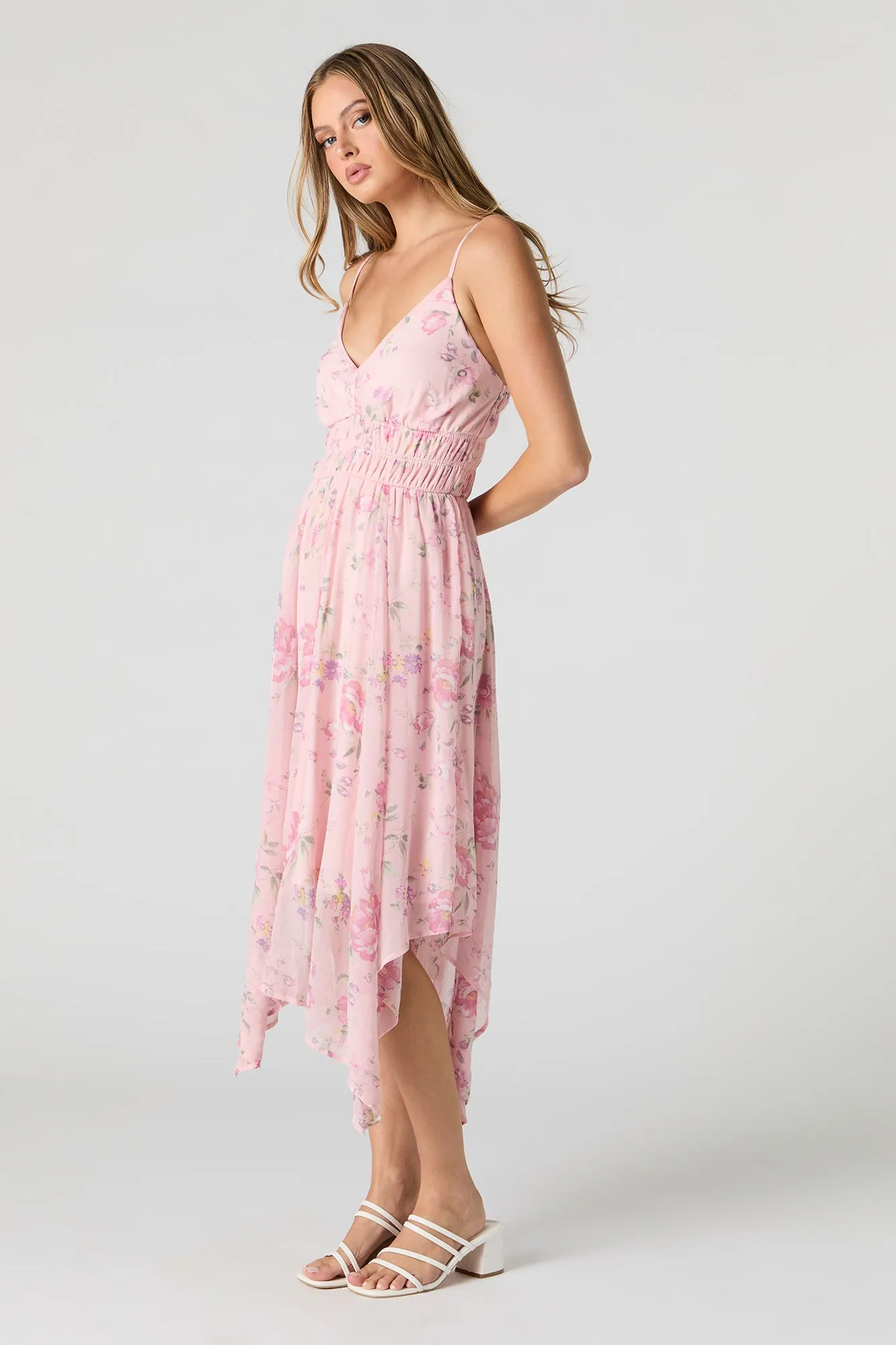 Chiffon V-Neck Asymmetrical Midi Length sold by Charlotte Russe product image thumbnail 2