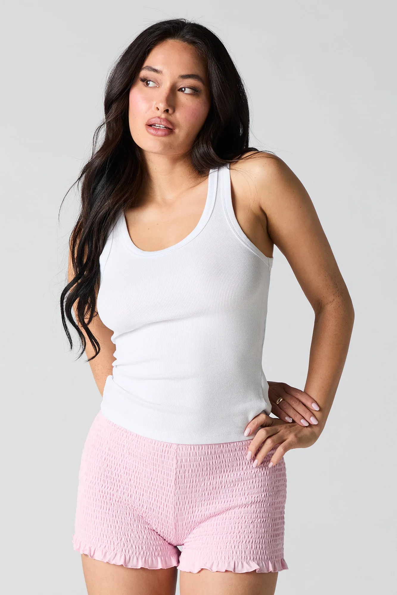 Smocked Shortie sold by Charlotte Russe