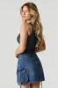 Denim Multi Pocket Mini Cargo Skirt sold by Charlotte Russe