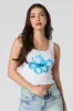 Blue Hibiscus Graphic Ribbed Tank sold by Charlotte Russe