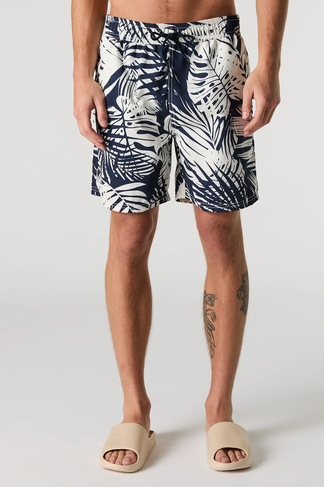 Tropical Print Drawstring Swim Short sold by Charlotte Russe product image thumbnail 5