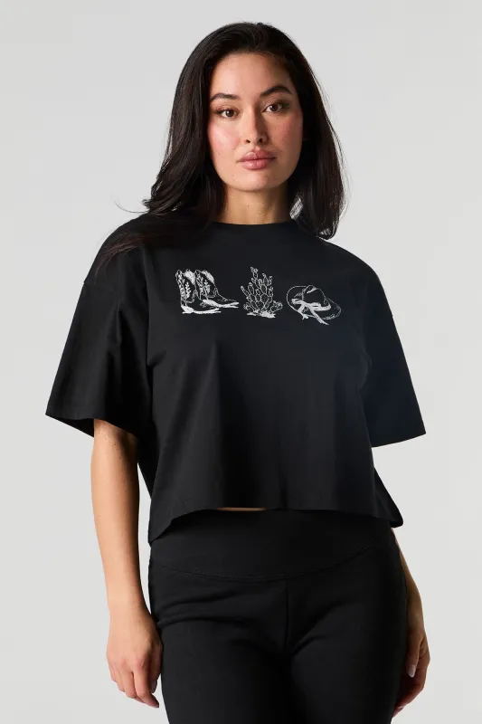 Western Graphic Boxy T-Shirt sold by Charlotte Russe