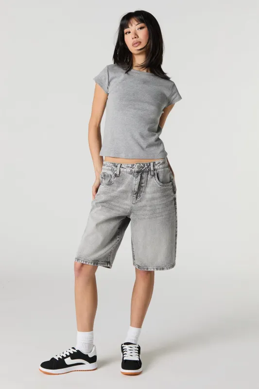 Grey Wash Jort sold by Charlotte Russe