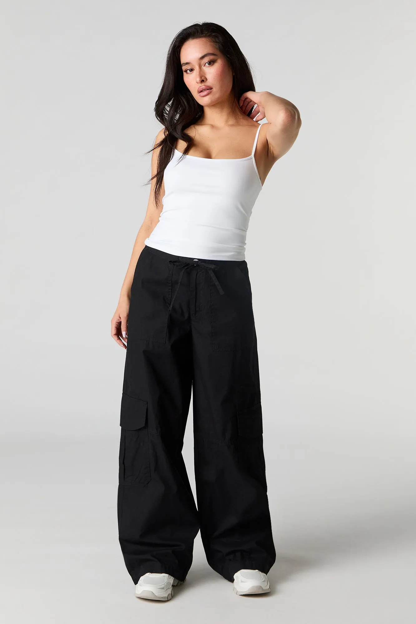 Drawstring Wide Leg Cargo Pant sold by Charlotte Russe product image thumbnail 4