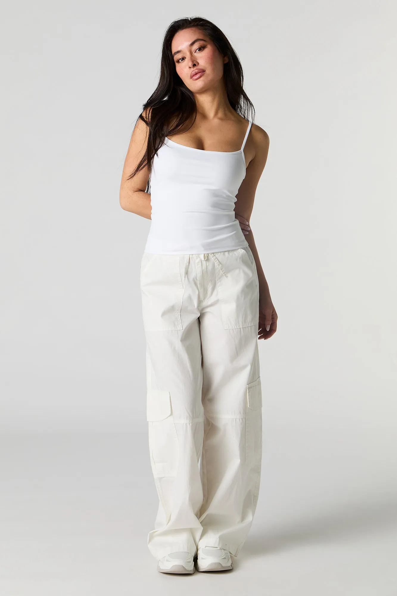 Drawstring Wide Leg Cargo Pant sold by Charlotte Russe