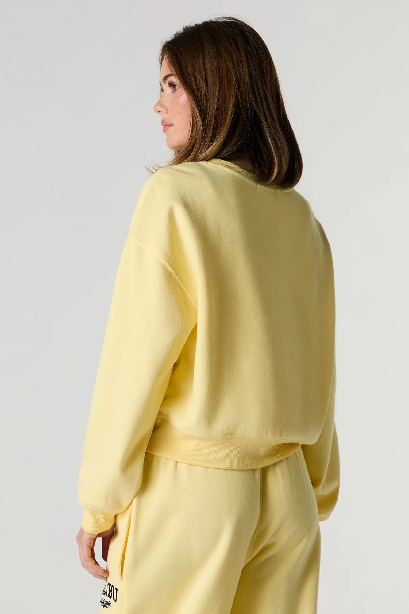 Fleece Varsity Crewneck Sweatshirt sold by Charlotte Russe product image thumbnail 2