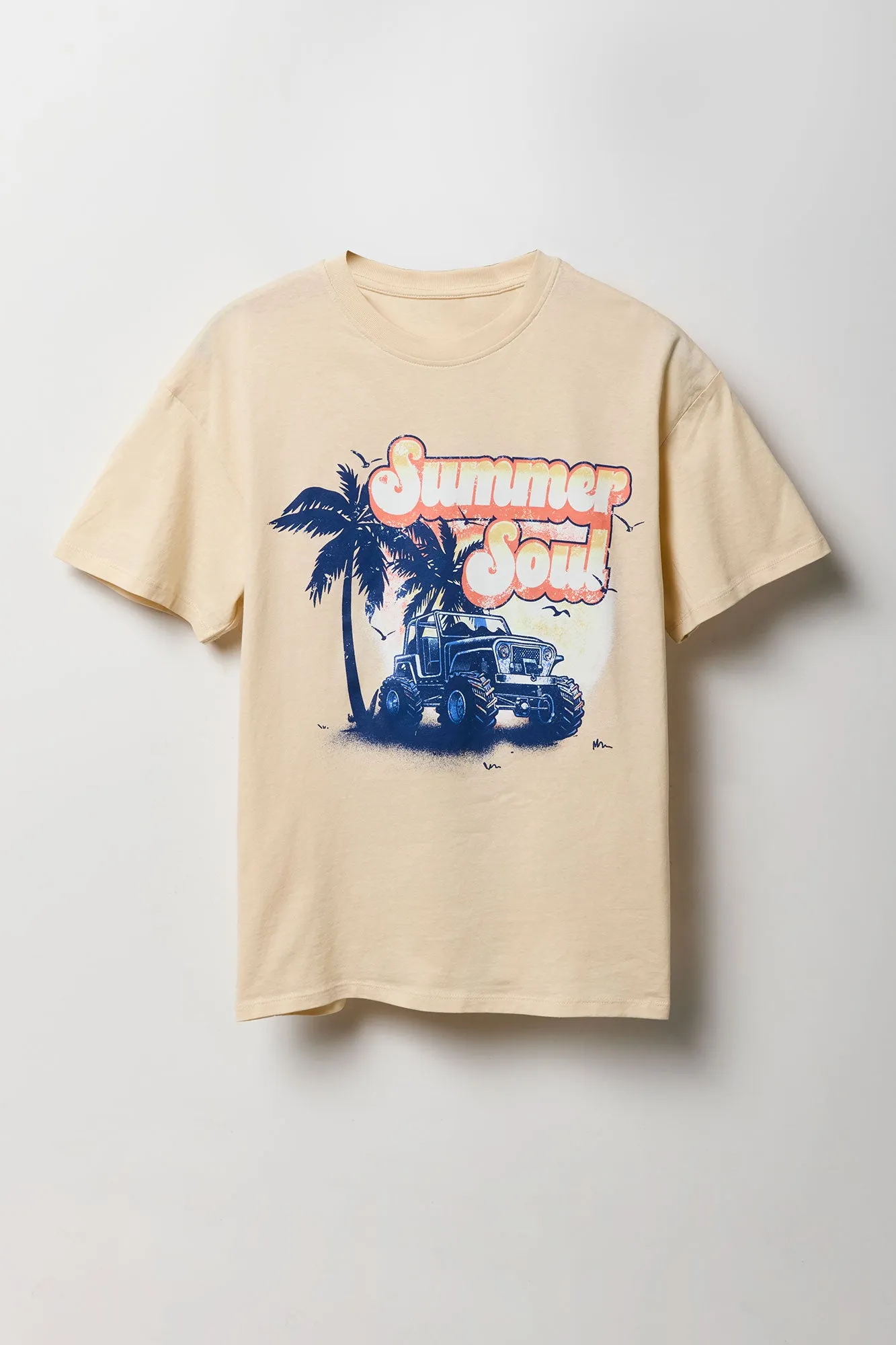 Summer Soul Graphic Boyfriend T-Shirt sold by Charlotte Russe