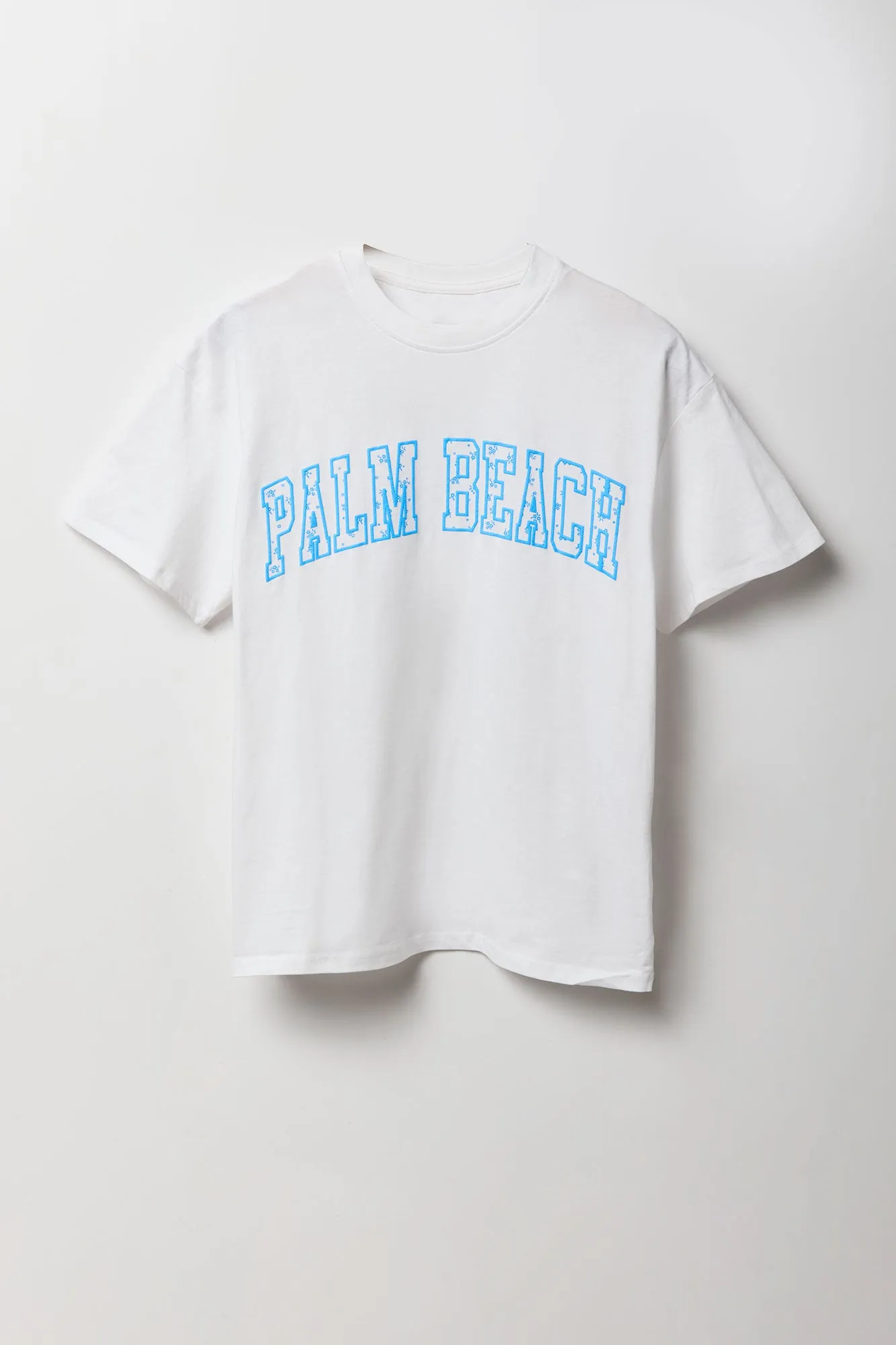 Palm Beach Graphic Boyfriend T-Shirt sold by Charlotte Russe