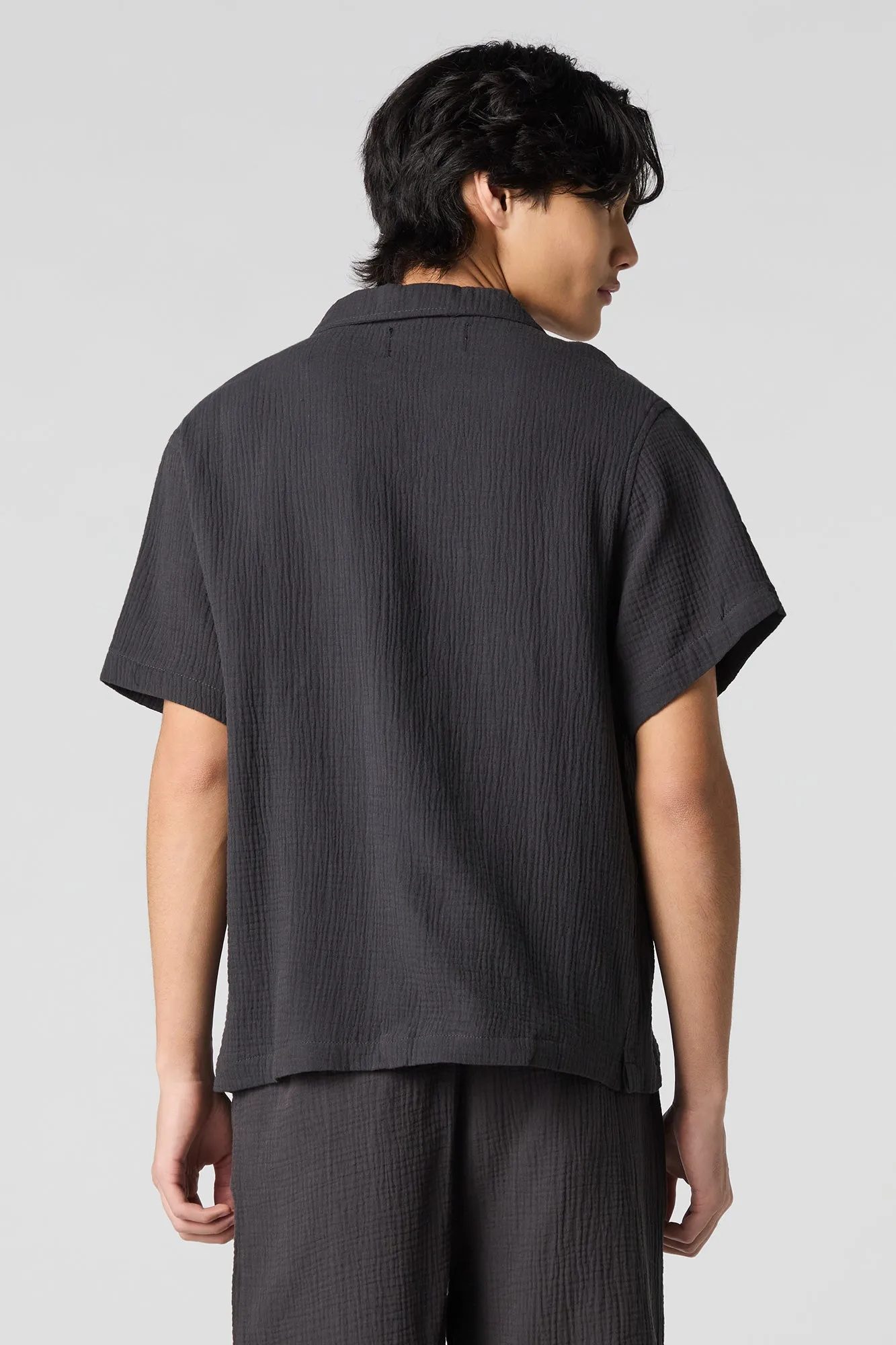 Crinkle Button-Up Top sold by Charlotte Russe product image thumbnail 5