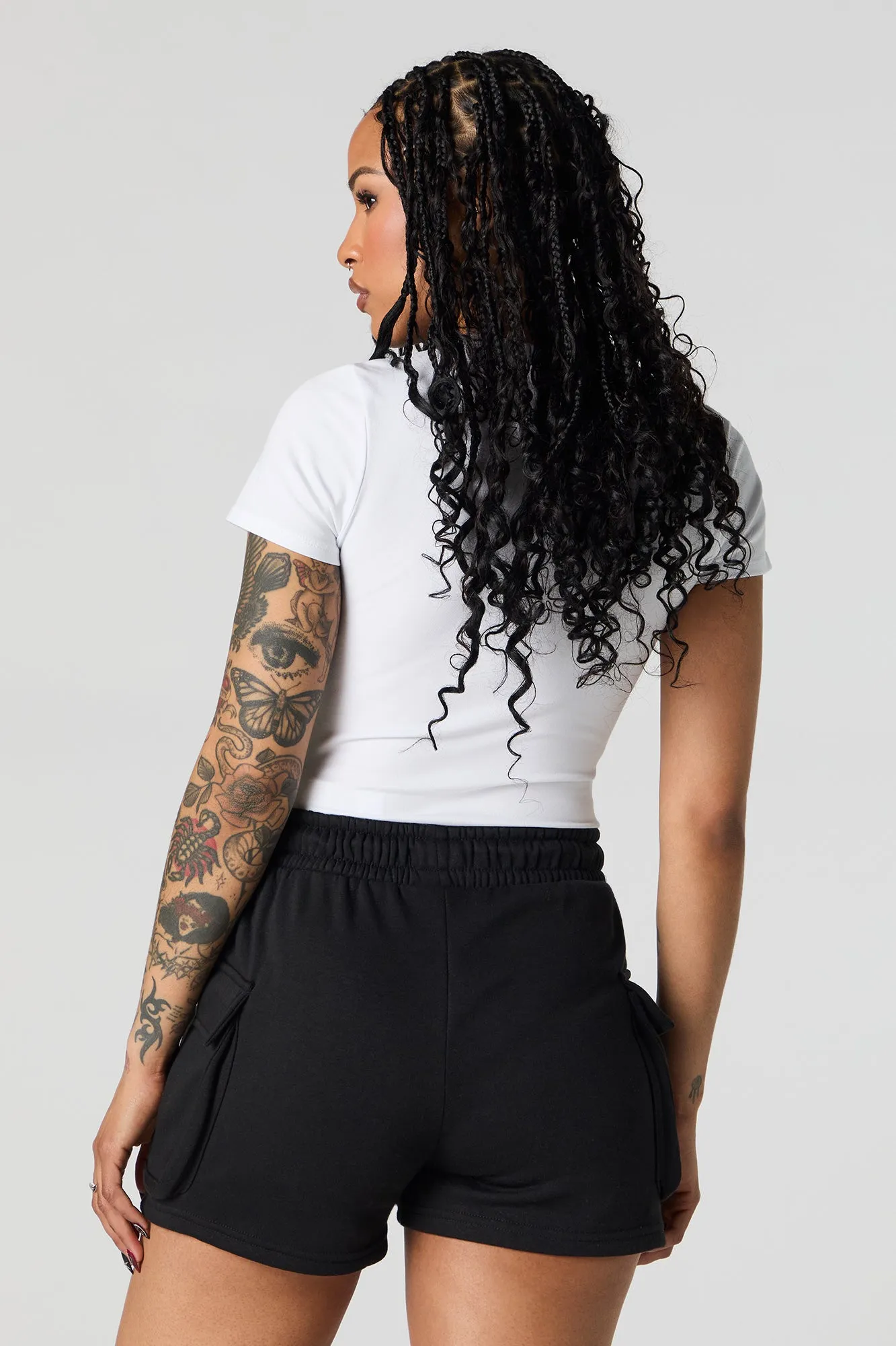 Fleece Cargo Short sold by Charlotte Russe product image thumbnail 5