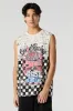 Speed Racing Print Muscle Tank sold by Charlotte Russe