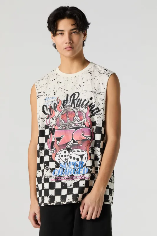 Speed Racing Print Muscle Tank sold by Charlotte Russe