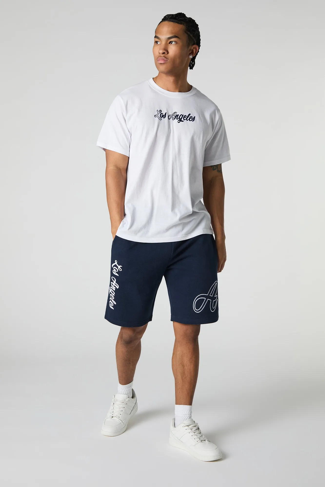 Los Angeles Embroidered Graphic Fleece Short sold by Charlotte Russe product image thumbnail 2