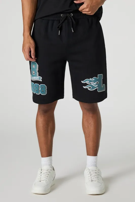 Legend Chenille Embroidered Graphic Fleece Short sold by Charlotte Russe