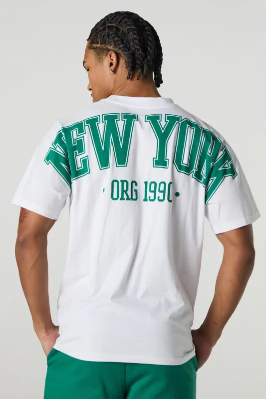 New York Chenille Embroidered Graphic T-Shirt sold by Charlotte Russe