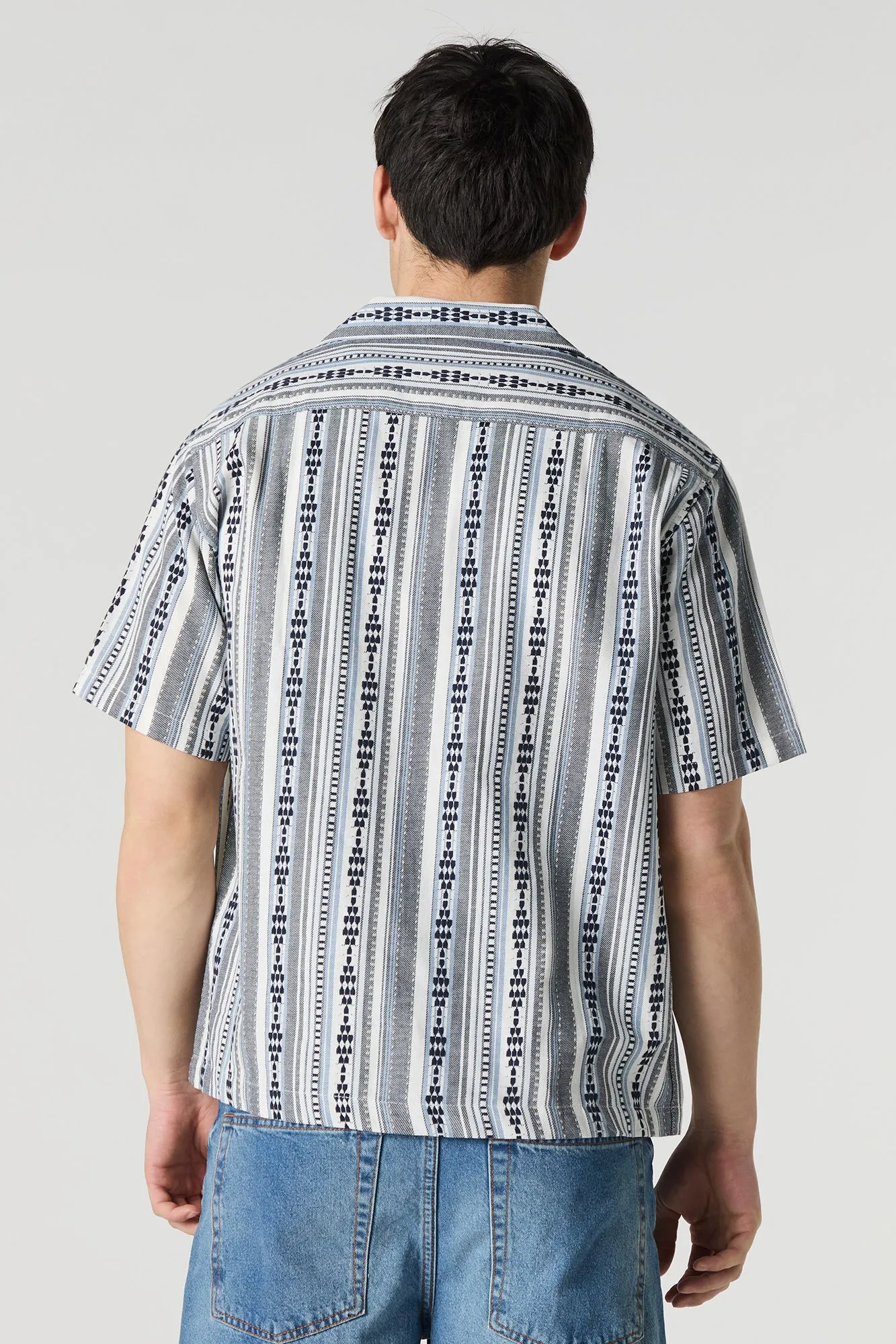 Coastal Striped Button-Up Short Sleeve Top sold by Charlotte Russe product image thumbnail 2