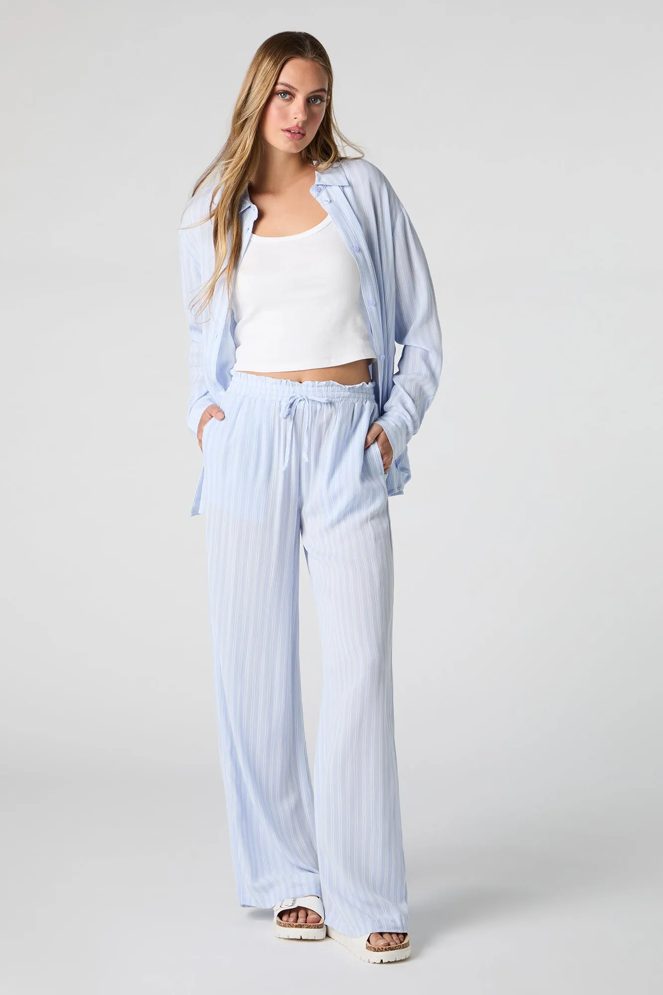 Flowy Drawstring Wide Leg Pant sold by Charlotte Russe