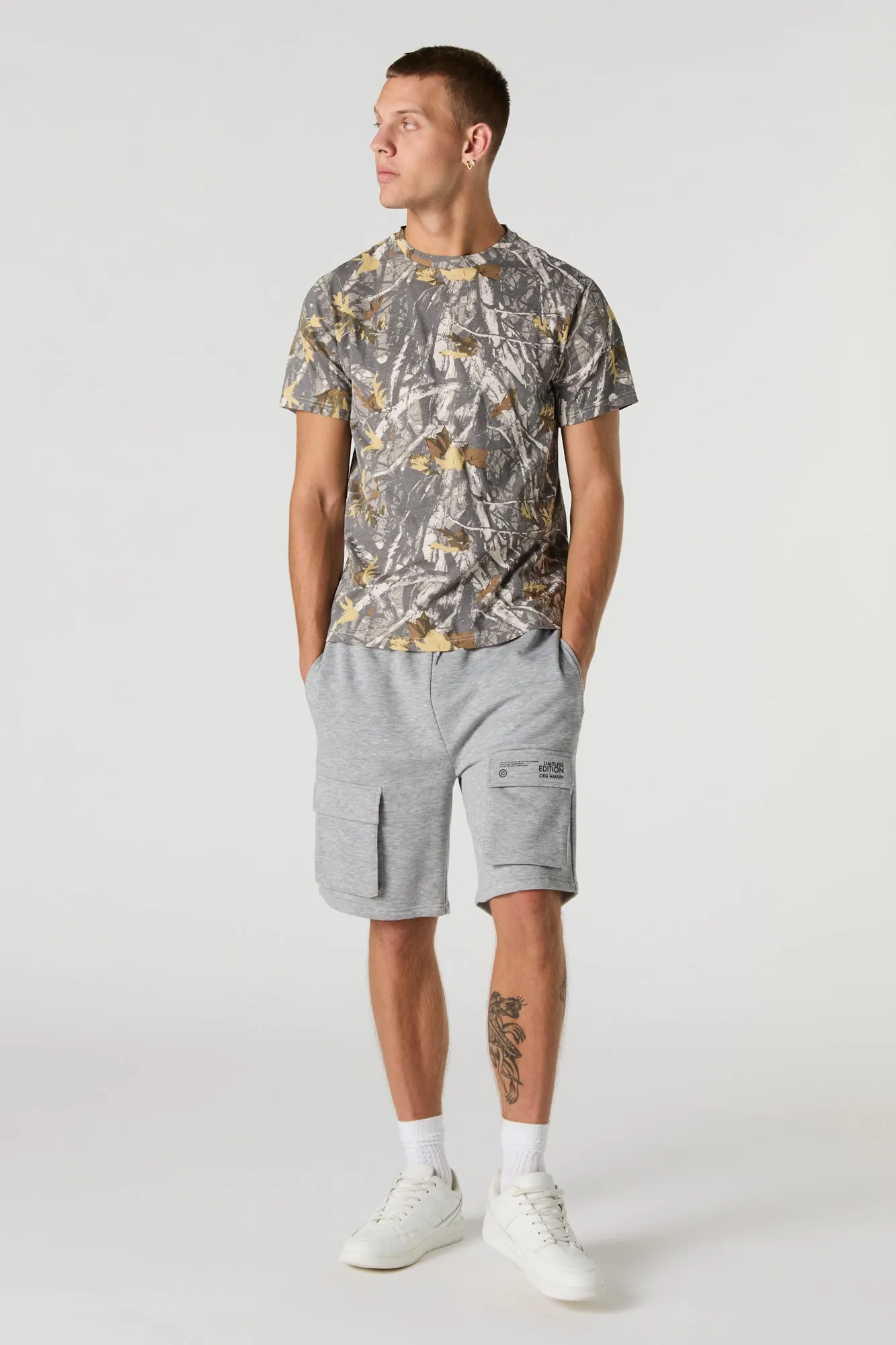 Limitless Edition Graphic Fleece Cargo Short sold by Charlotte Russe product image thumbnail 2