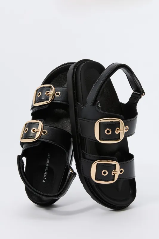 Faux Leather Buckle Sandal sold by Charlotte Russe