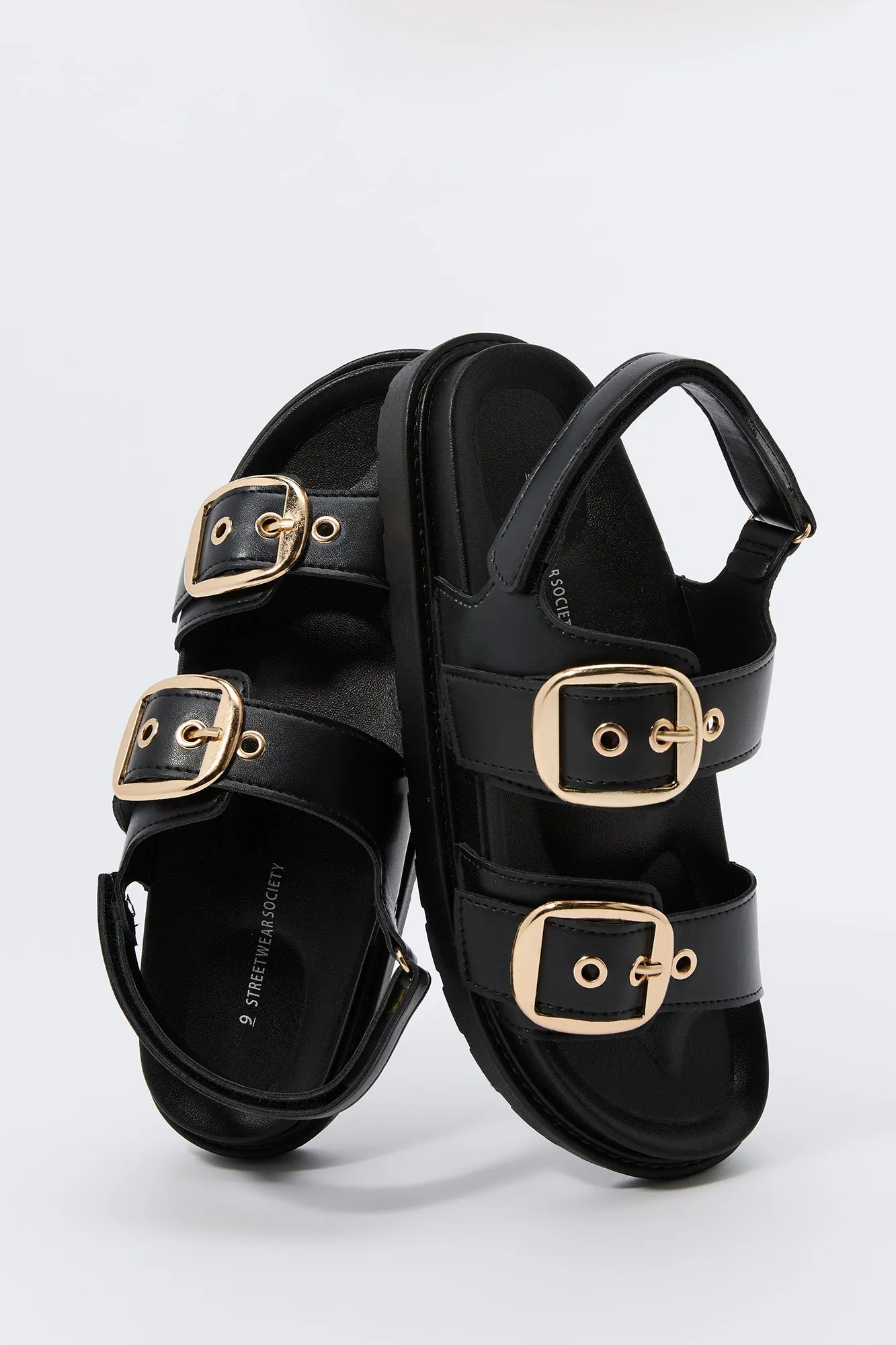 Faux Leather Buckle Sandal sold by Charlotte Russe