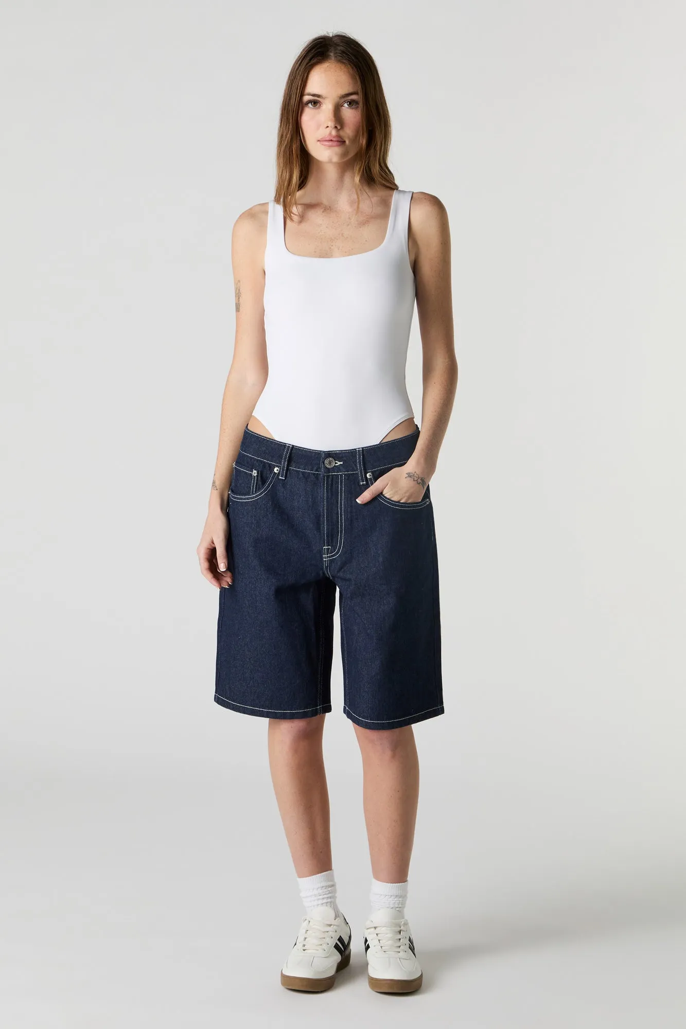 Graphic Jort sold by Charlotte Russe