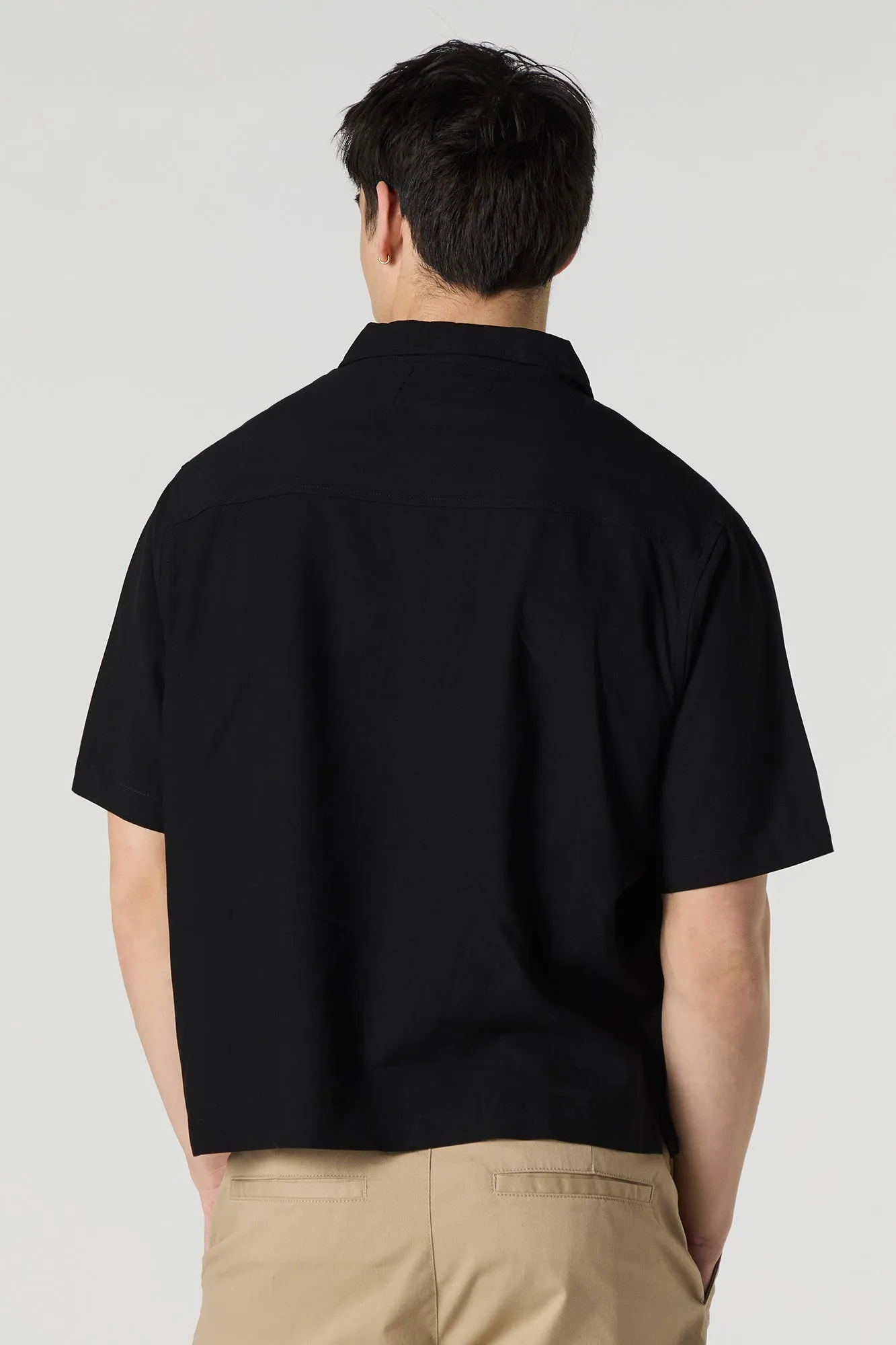 Boxy Button-Up Short Sleeve Top sold by Charlotte Russe product image thumbnail 5