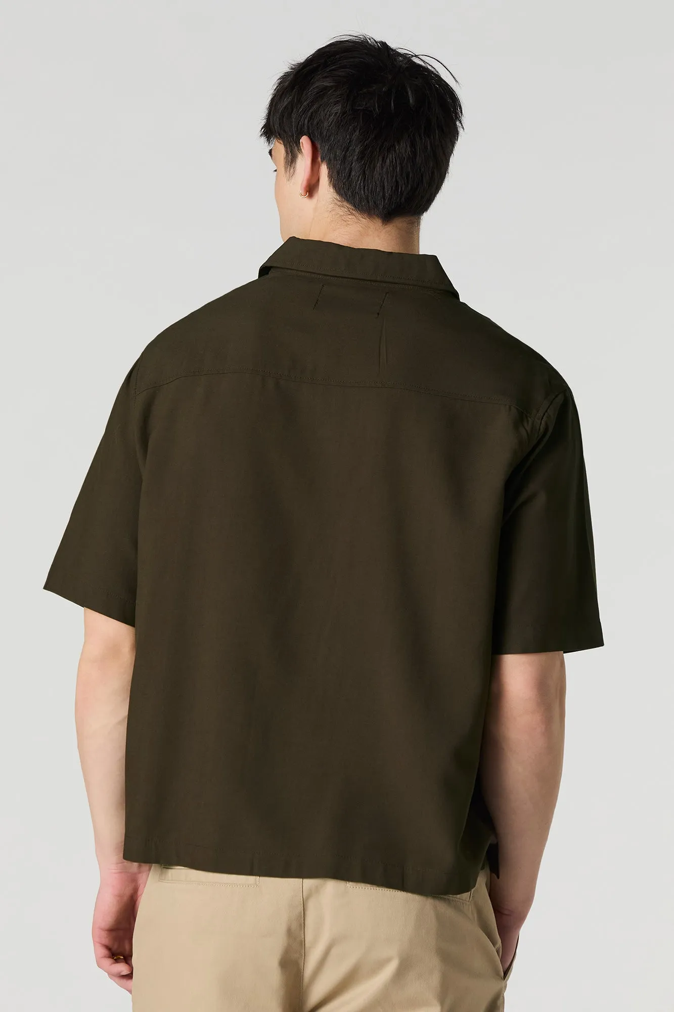 Boxy Button-Up Short Sleeve Top sold by Charlotte Russe product image thumbnail 2