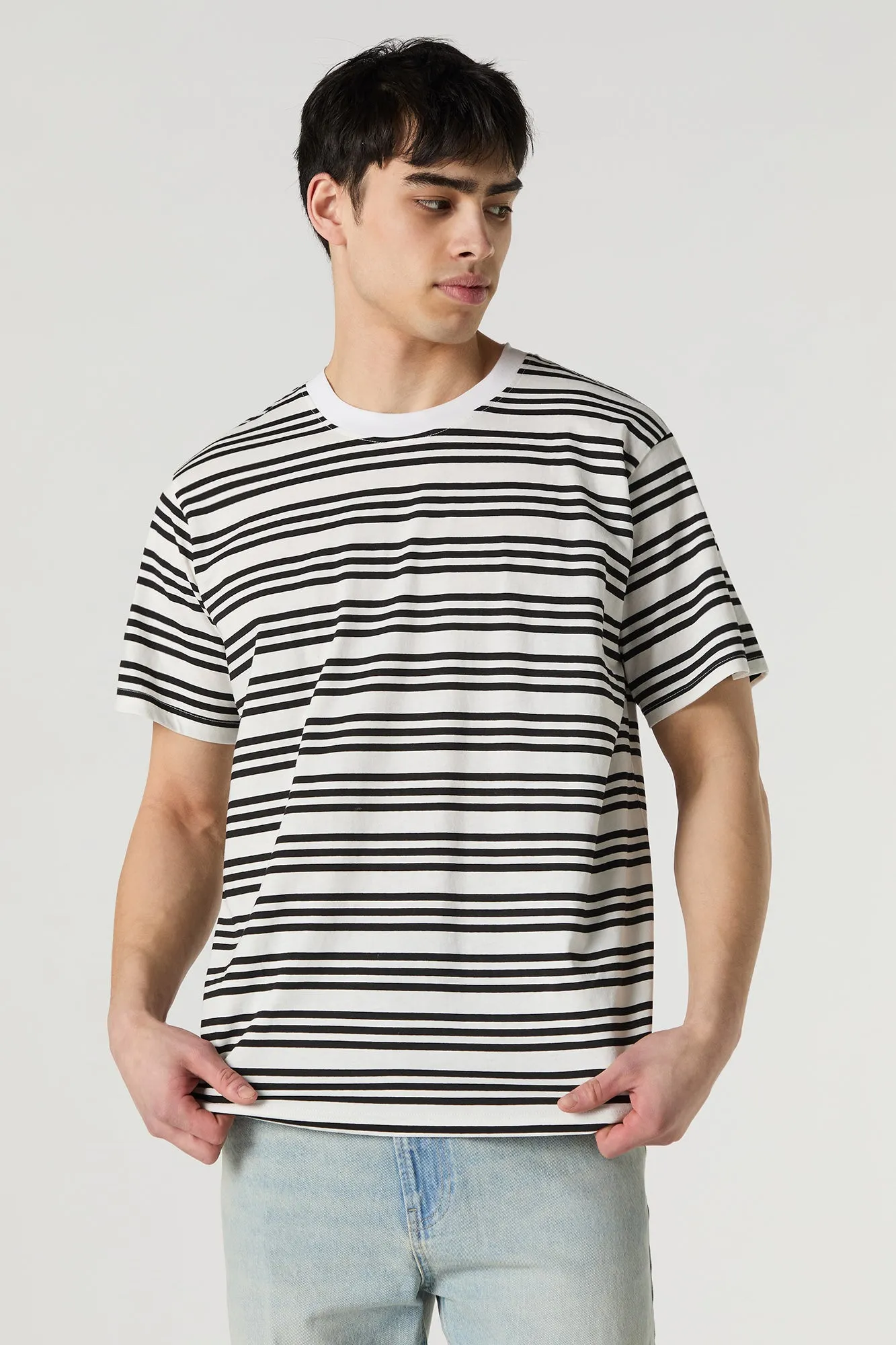 Striped Crewneck T-Shirt sold by Charlotte Russe