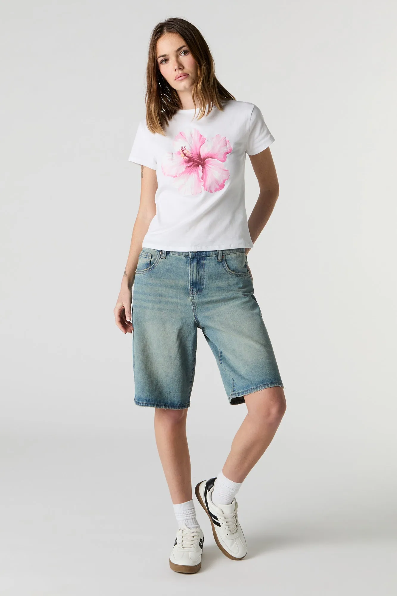 Vintage Medium Wash Jort sold by Charlotte Russe