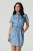 Button-Up Collared Denim Dress sold by Charlotte Russe