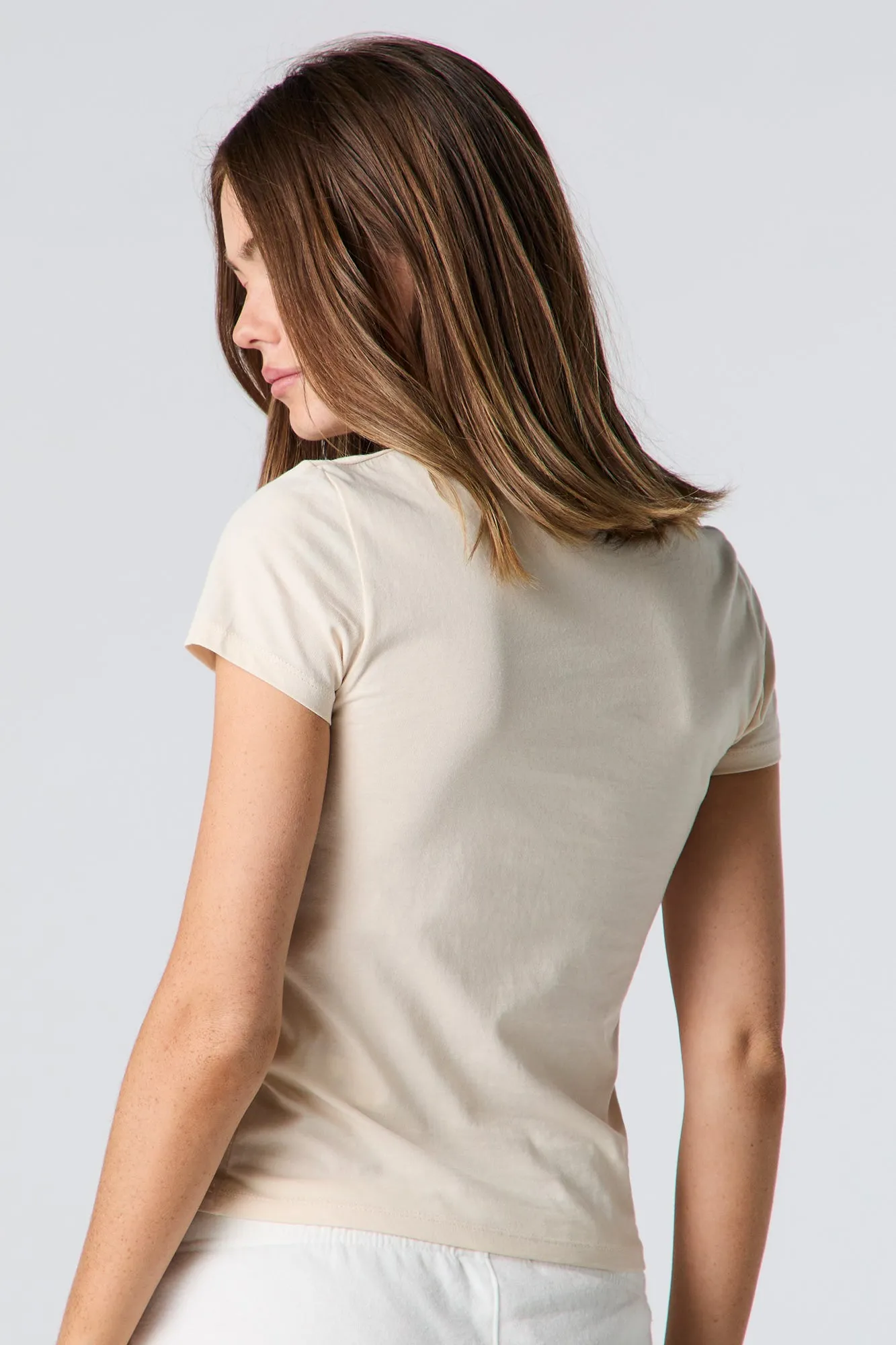 Breathe in the Beauty Graphic Fitted T-Shirt sold by Charlotte Russe product image thumbnail 2
