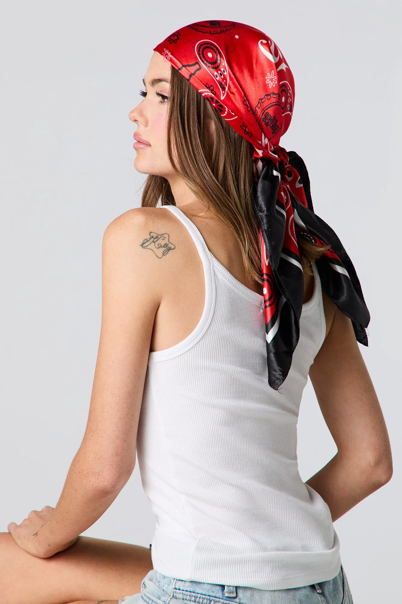 Coca Cola Paisley Print Multiway Scarf sold by Charlotte Russe product image thumbnail 2