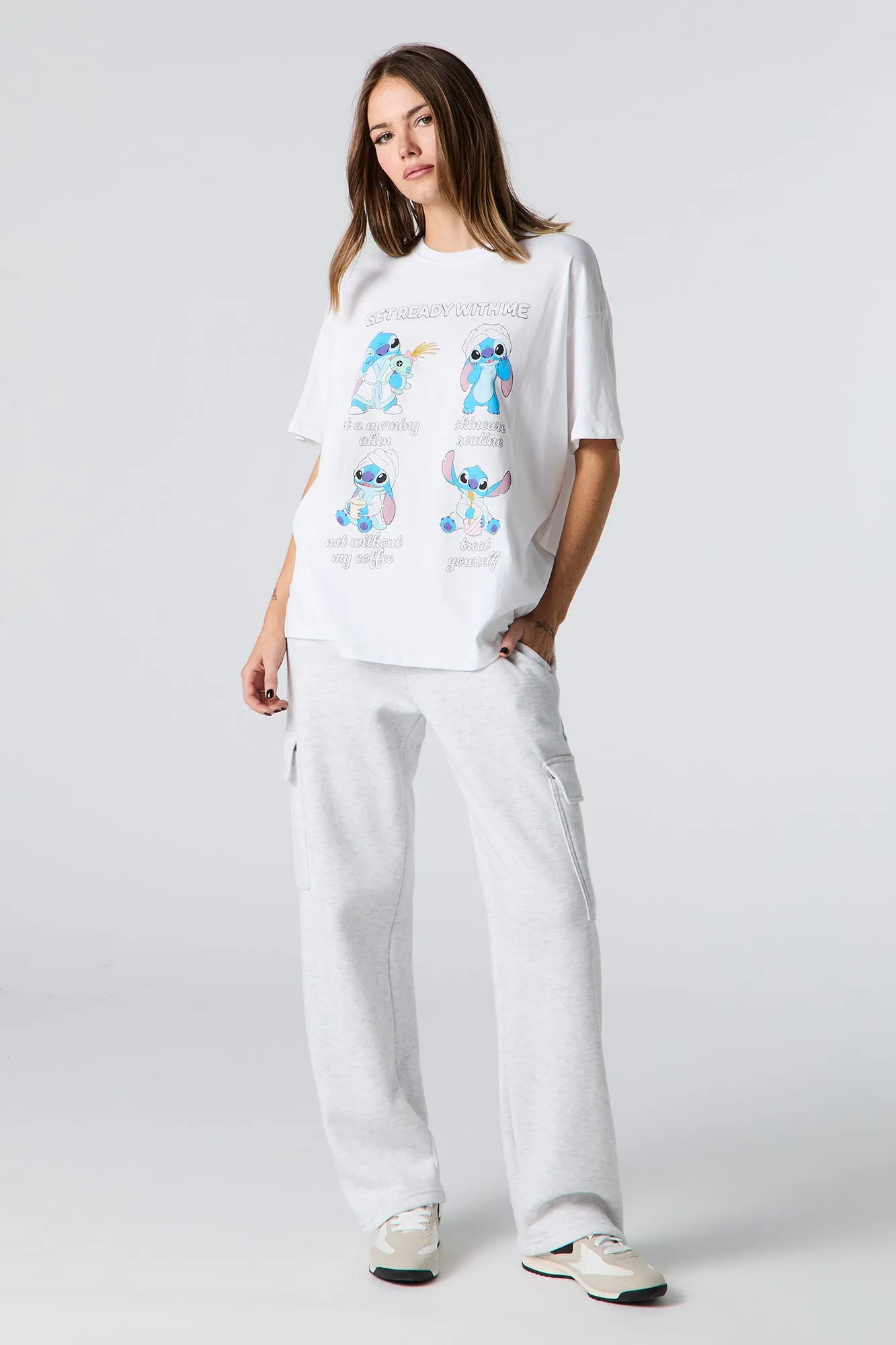 Get Ready With Stitch Graphic Boyfriend T-Shirt sold by Charlotte Russe product image thumbnail 3