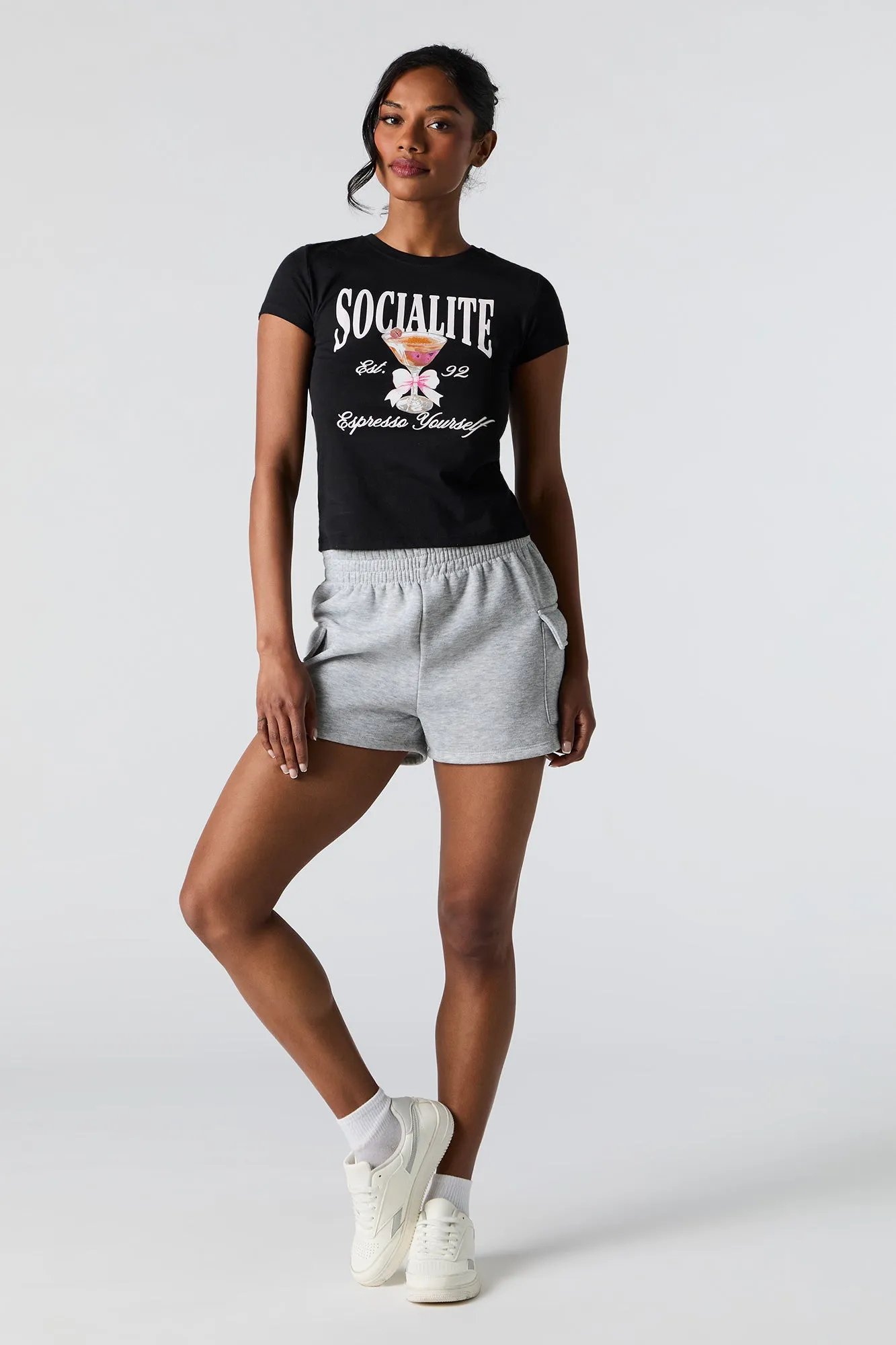 Espresso Martini Graphic Fitted T-Shirt sold by Charlotte Russe product image thumbnail 3