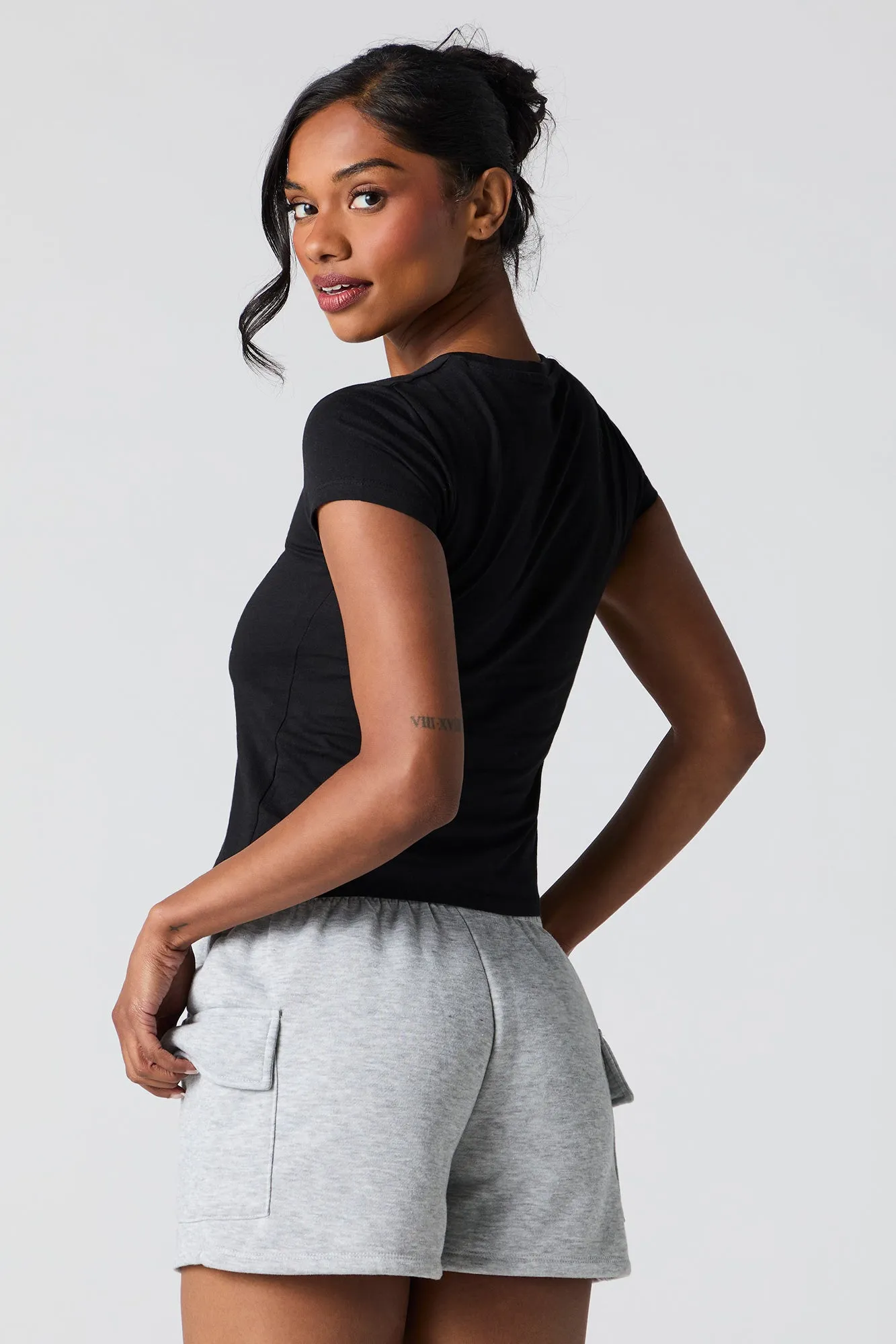 Espresso Martini Graphic Fitted T-Shirt sold by Charlotte Russe product image thumbnail 2