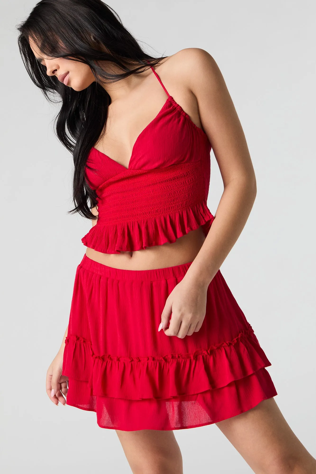 Tiered Mini Skirt sold by Charlotte Russe