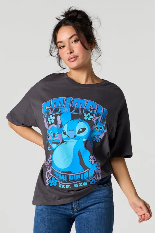 Stitch Stay Weird Graphic Boyfriend T-Shirt sold by Charlotte Russe