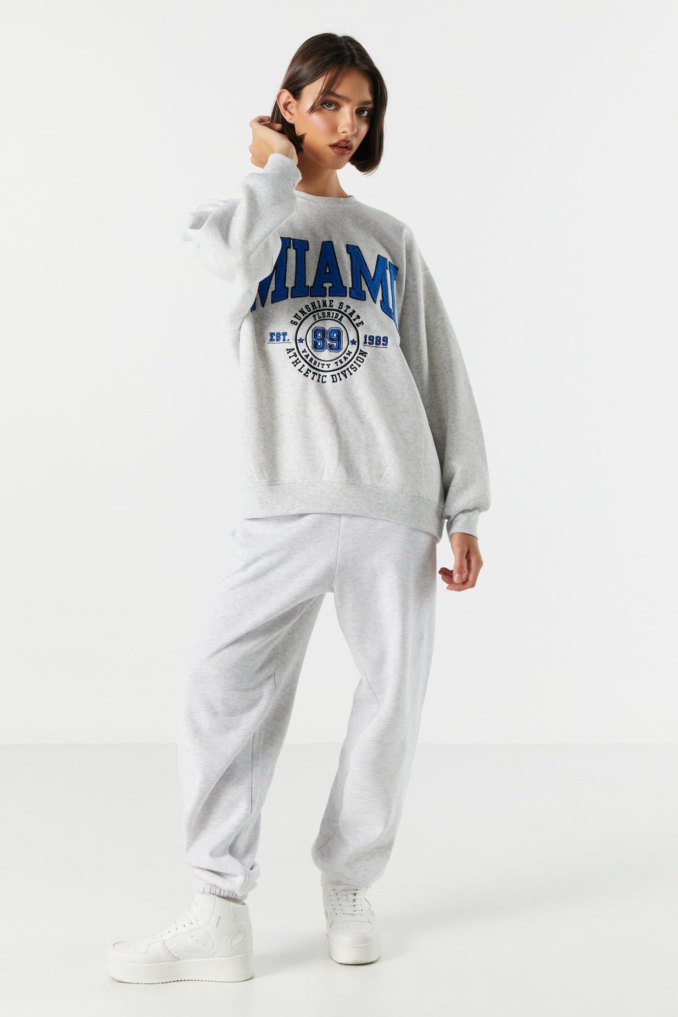 Fleece Miami Graphic Sweatshirt sold by Charlotte Russe product image thumbnail 3