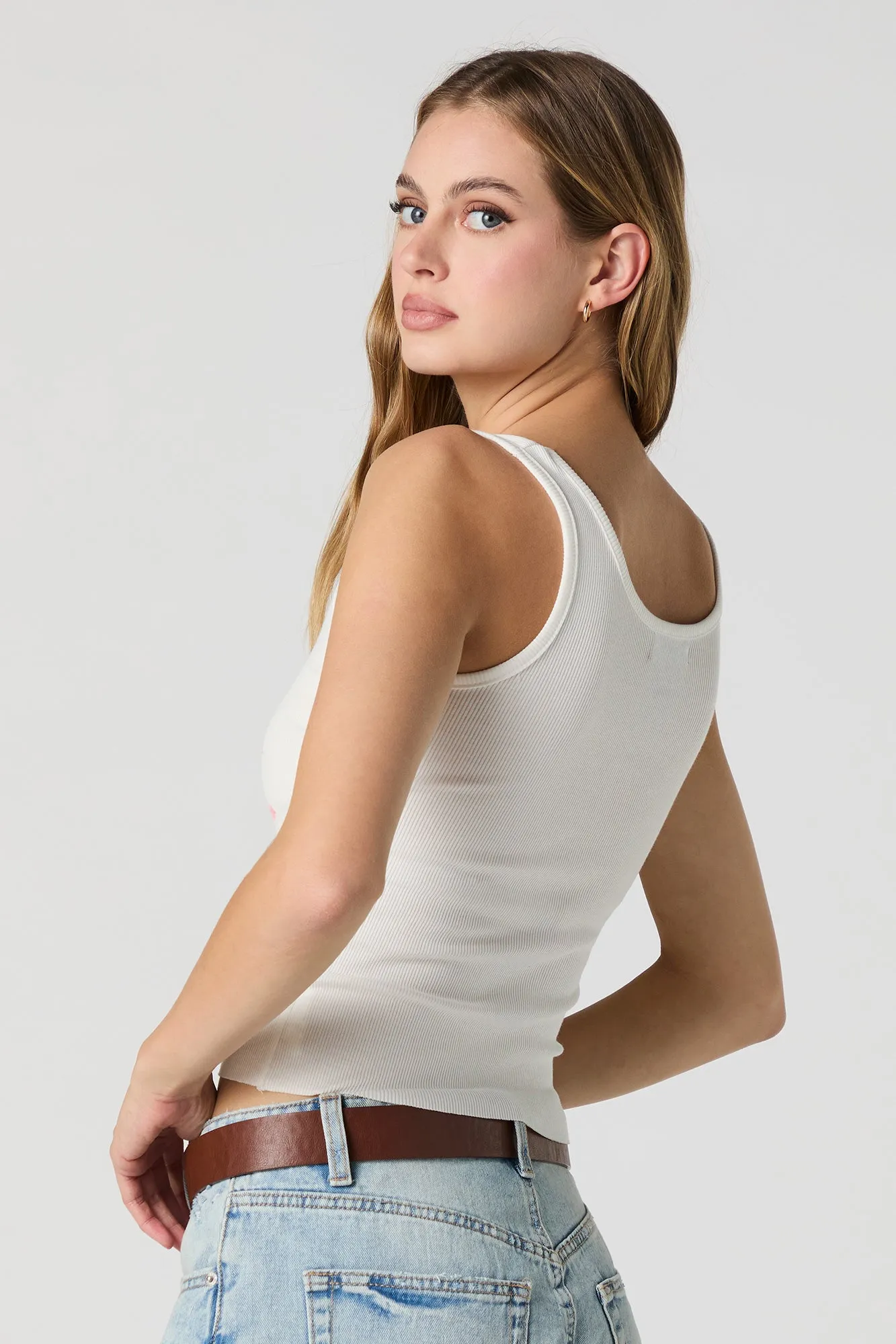 Floral Graphic Ribbed Tank sold by Charlotte Russe product image thumbnail 2