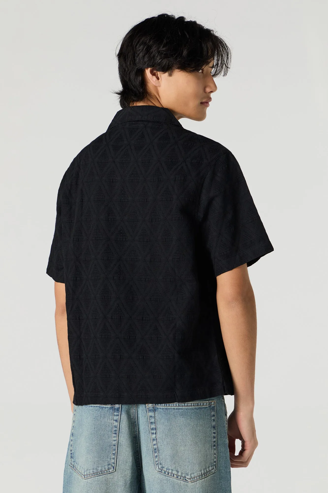 Diamond Textured Button-Up Top sold by Charlotte Russe product image thumbnail 5