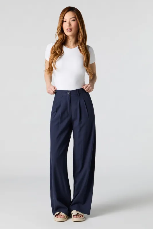 Linen-Blend Pleated Dress Pant sold by Charlotte Russe