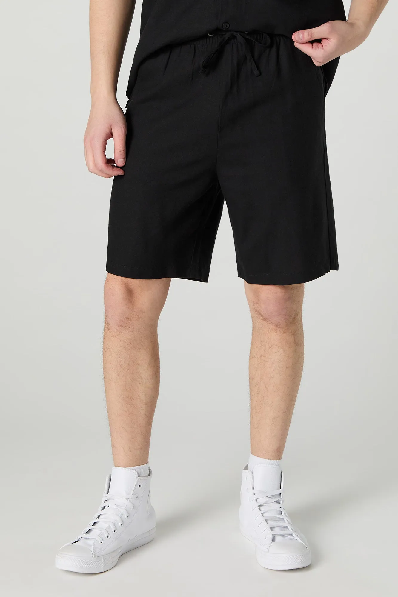 Linen-Blend Drawstring Short sold by Charlotte Russe product image thumbnail 4
