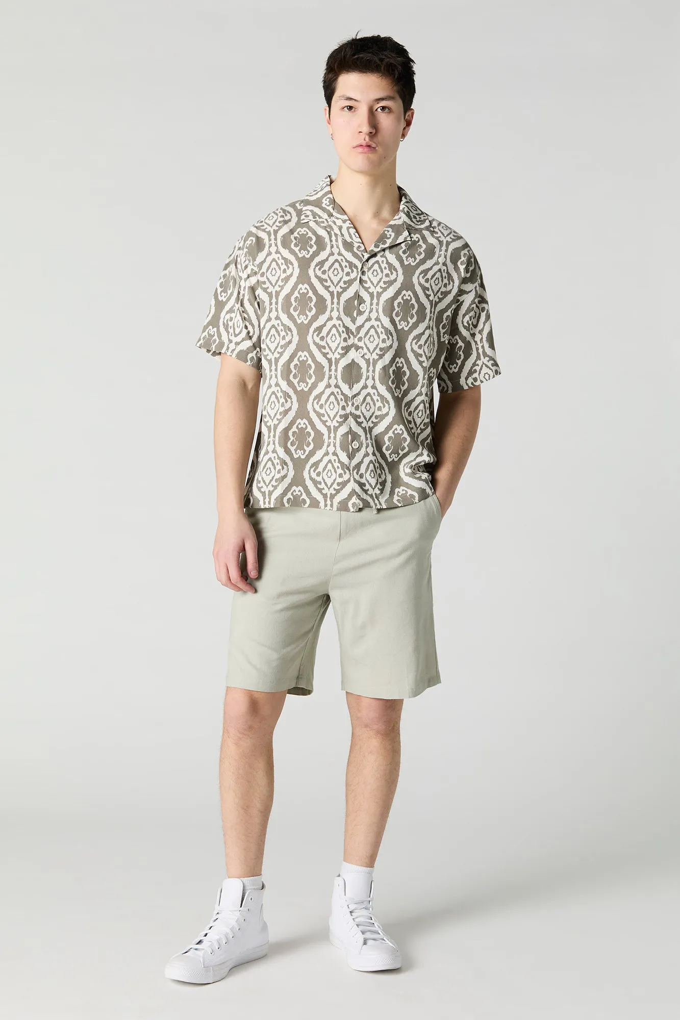 Linen-Blend Drawstring Short sold by Charlotte Russe product image thumbnail 2
