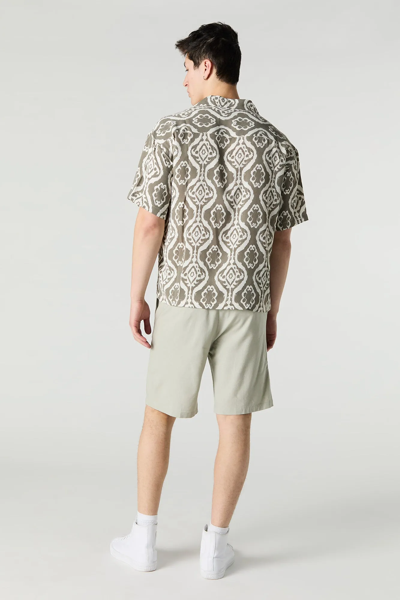 Linen-Blend Drawstring Short sold by Charlotte Russe product image thumbnail 3