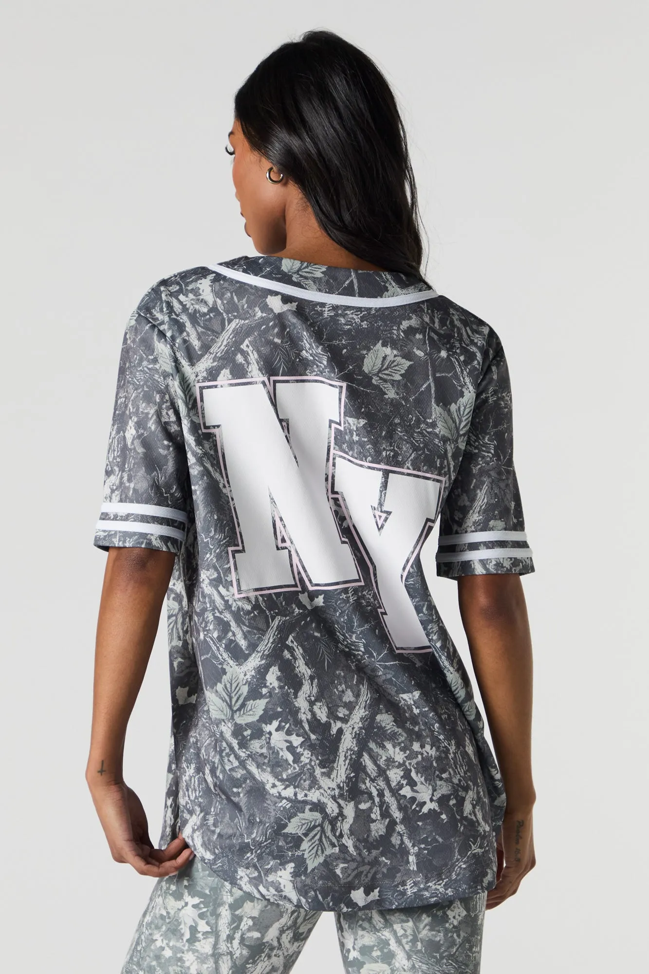 City Graphic Mesh Baseball Jersey sold by Charlotte Russe