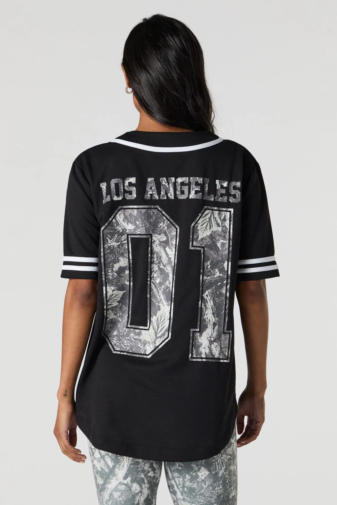 City Graphic Mesh Baseball Jersey sold by Charlotte Russe product image thumbnail 4
