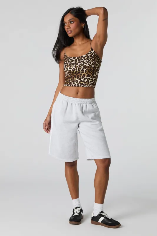 Fleece Side Striped Boyfriend Short sold by Charlotte Russe