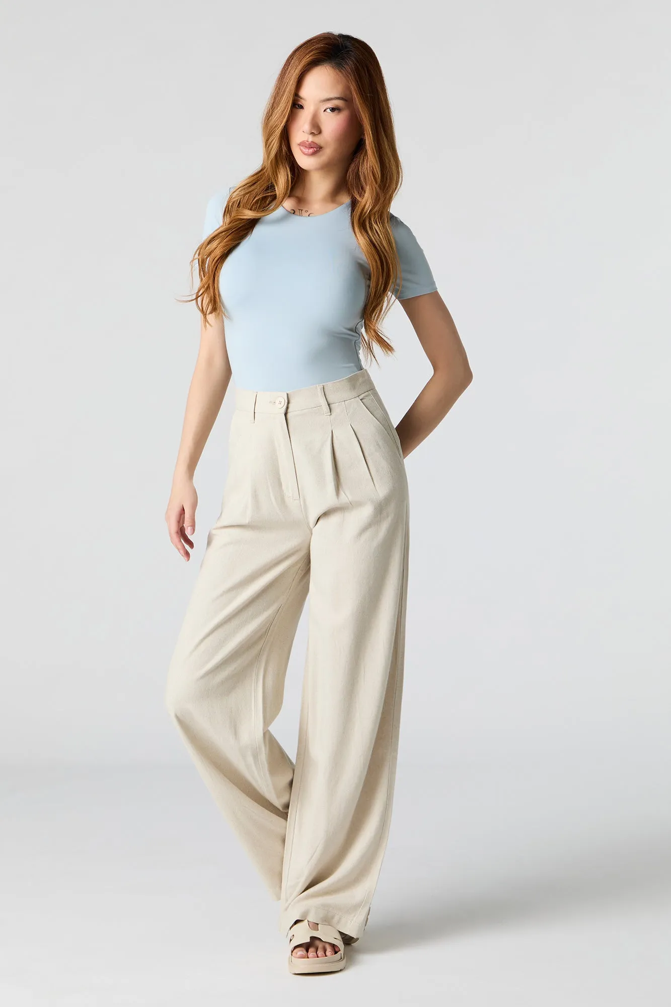 Contour Round Neck Short Sleeve Bodysuit sold by Charlotte Russe product image thumbnail 3